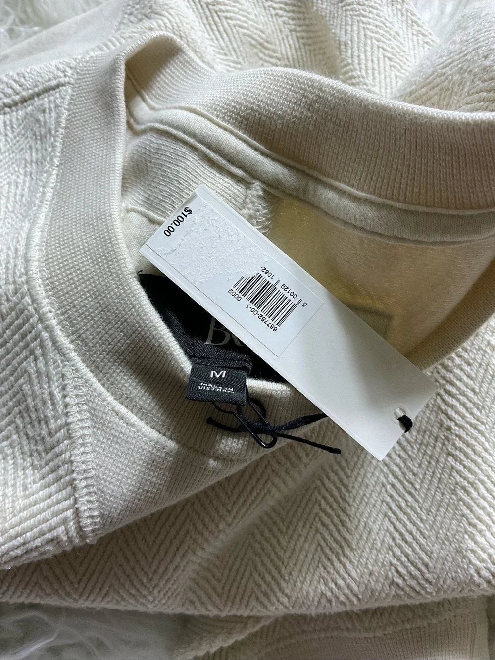 NWT BANANA REPUBLIC TEXTURE FRENCH TERRY SWEATSHIRT in Transition Cream White